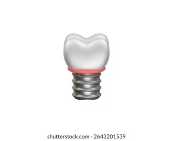 ícone de implante dentário renderização de ilustração 3d