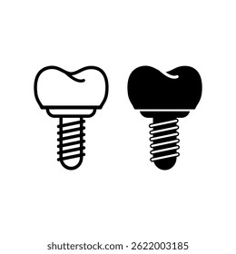 Dental implant icon, Dental care symbol. Vector illustration design.