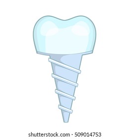 Dental implant icon. Cartoon illustration of dental implant vector icon for web design