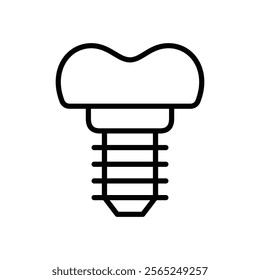 Dental implant icon line vector design template with trendy style