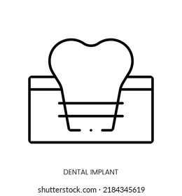 dental implant icon. Linear style sign isolated on white background. Vector illustration