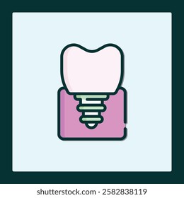 Dental Implant Icon: Modern Minimalist Design