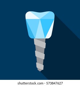Dental implant icon in modern polygonal style.