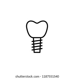 Dental Implant Icon Outline Vector