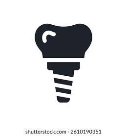 Dental implant icon. Vector illustration. Symbol of restorative dentistry.