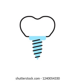 dental implant icon vector with modern style. dental icon