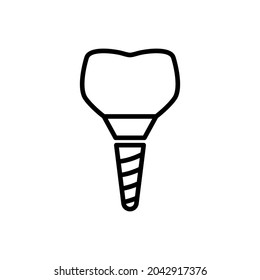 Zahnimplantationslinie und -symbol, Stomatologie und Zahnarzt,