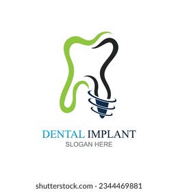 Dental implant logo design concept vector, Dental Care logo template