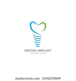dental implant logo design concept vector  dental care logo template