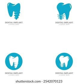 dental implant logo design concept vector  dental care logo template