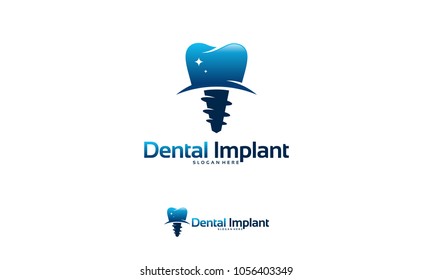 Dental implant logo designs concept vector, Dental Care logo template