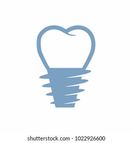 Dental Implant logo icon. Vector