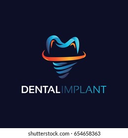 Dental Implant Logo Template Design
