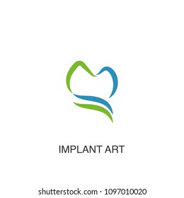 Dental implant logo vector design element for dental clinic