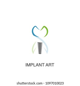 Dental implant logo vector design element for dental clinic