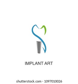 Dental implant logo vector design element for dental clinic