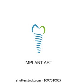 Dental implant logo vector design element for dental clinic