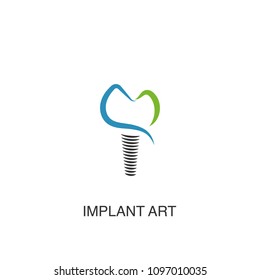 Dental implant logo vector design element for dental clinic