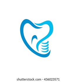 Dental implant logo. Dental implant vector illustration