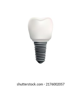 Dental implant on white background vector illustration