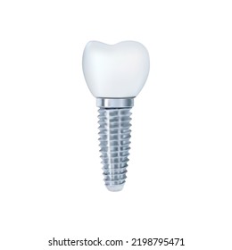 Dental implant on white background vector illustration