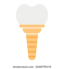 Dental Implant tooth icon. Hand drawn vector image