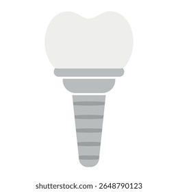 Dental Implant tooth icon. Hand drawn vector image