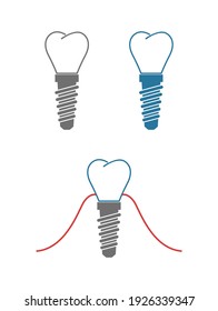 dental implant for tooth medical icon