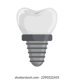 Dental implant Tooth replacement. Dental health. Flat vector illustration isolated on white background.