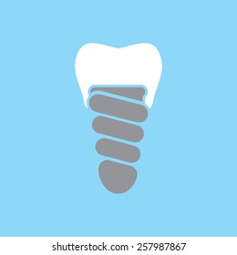 Dental implant vector icon