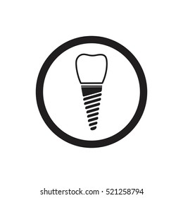 Dental implant vector icon