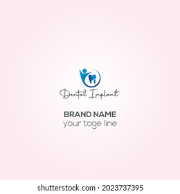 Dental Implant Vector logo design, Dental clinic design 