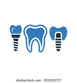 Dental, implanting, screw icon. Simple editable vector design isolated on a white background.