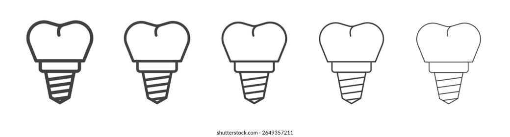 Dental implants icon Line graphics illustration symbol