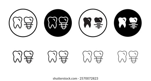 Dental implants icon Outline vector for web ui