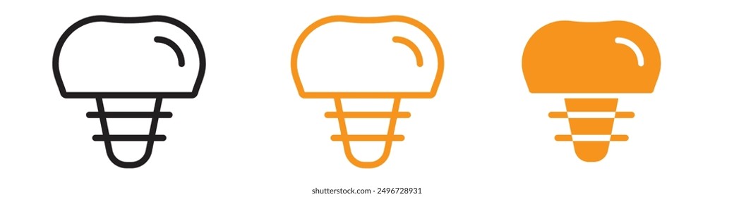 Conjunto de íconos de implantes dentales Ilustraciones de salud oral para proyectos de odontología y medicina