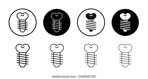 Dental implants icon Simple thin outline