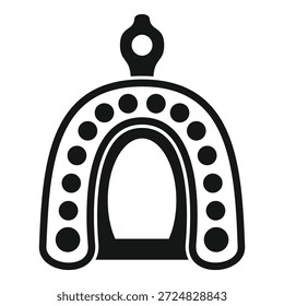 Impressão dentária ícone da bandeja em estilo simples em um fundo branco