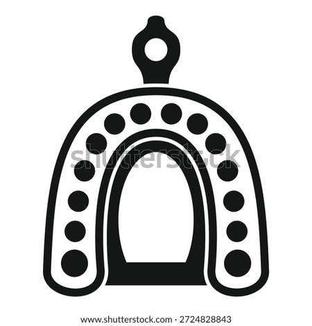 Dental impression tray icon in simple style on a white background