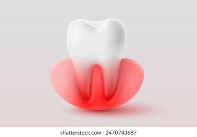 Dental inflammation, treatment of tooth roots, symbol on a white background. Vector illustration