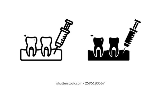 Dental Injection icon set. for mobile concept and web design on white background