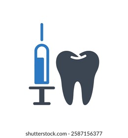 Dental Injection Tool Icon On White Background