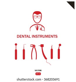 Dental instruments set. Vector illustration