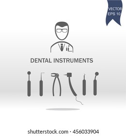 Dental instruments set. Vector illustration