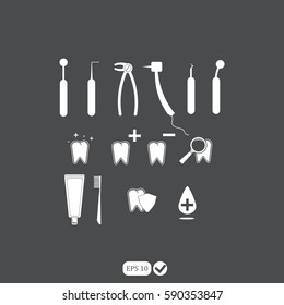 Dental instruments set. Vector illustration