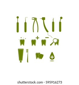 Dental instruments set. Vector illustration