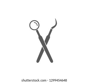 Dental instruments vector design.  Dentist tools vector logo illustration.  dentist logo. 