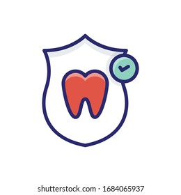 Dental Insurance Filled Outline vector illustration icon.
