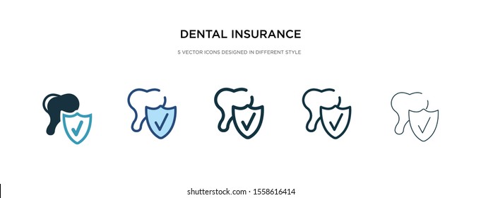 Dental Insurance Icon In Different Style Vector Illustration. Two Colored And Black Dental Insurance Vector Icons Designed In Filled, Outline, Line And Stroke Style Can Be Used For Web, Mobile, Ui