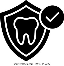 Dental Insurance Icon Glyph Vector Illustration